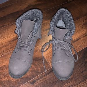 Gray combat boots/booties